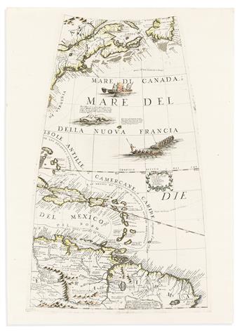 (ATLANTIC.) Vincenzo Coronelli. [Engraved globe gore of the Northern Atlantic Ocean].                                                            